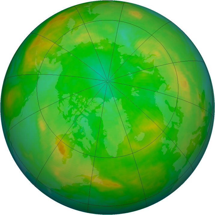 Arctic ozone map for 27 June 1992